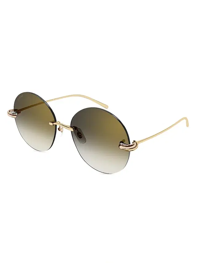 Women's Trinity 60MM 24K Gold, Rose Gold, & Platinum-Plated Metal Rimless Round Sunglasses - Gold Grey Gradient Women's Trinity 60MM 24K Gold, Rose Gold, & Platinum-Plated Metal Rimless Round Sunglasses - Gold Grey Gradient