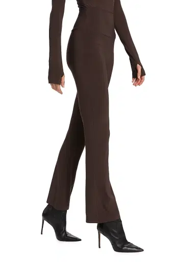 Norma Kamali Women's High-Waisted Boot-Cut Pants - Chocolate | Thumbnail 4 Norma Kamali Women's High-Waisted Boot-Cut Pants - Chocolate | Thumbnail 4