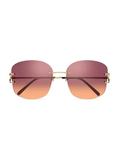 Cartier Women's Signature C 60MM Square Sunglasses - Gold | Thumbnail 3 Cartier Women's Signature C 60MM Square Sunglasses - Gold | Thumbnail 3