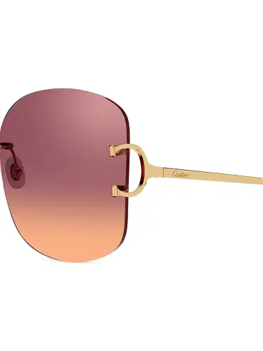Cartier Women's Signature C 60MM Square Sunglasses - Gold | Thumbnail 4 Cartier Women's Signature C 60MM Square Sunglasses - Gold | Thumbnail 4