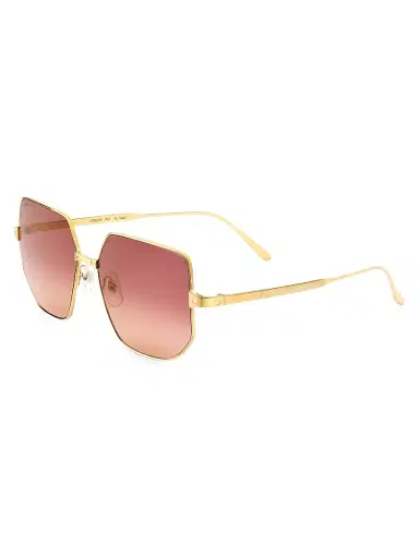 Cartier Women's Santos De 58MM Geometric Sunglasses - Gold | Thumbnail 2 Cartier Women's Santos De 58MM Geometric Sunglasses - Gold | Thumbnail 2