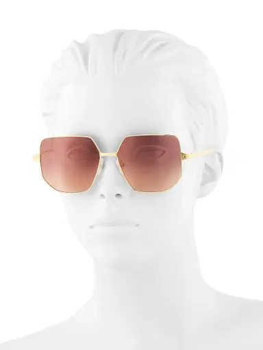 Cartier Women's Santos De 58MM Geometric Sunglasses - Gold | Thumbnail 4 Cartier Women's Santos De 58MM Geometric Sunglasses - Gold | Thumbnail 4