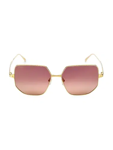 Cartier Women's Santos De 58MM Geometric Sunglasses - Gold | Thumbnail 1 Cartier Women's Santos De 58MM Geometric Sunglasses - Gold | Thumbnail 1