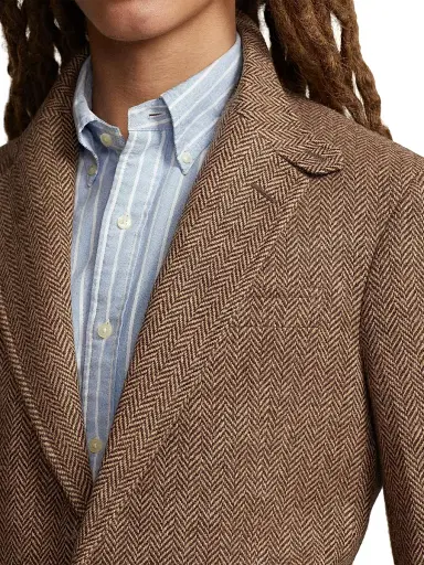 Polo Ralph Lauren Men's RL67 Herringbone Wool Two-Button Sport Coat - Brown And Camel | Thumbnail 5 Polo Ralph Lauren Men's RL67 Herringbone Wool Two-Button Sport Coat - Brown And Camel | Thumbnail 5