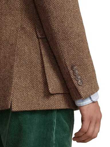 Polo Ralph Lauren Men's RL67 Herringbone Wool Two-Button Sport Coat - Brown And Camel | Thumbnail 6 Polo Ralph Lauren Men's RL67 Herringbone Wool Two-Button Sport Coat - Brown And Camel | Thumbnail 6