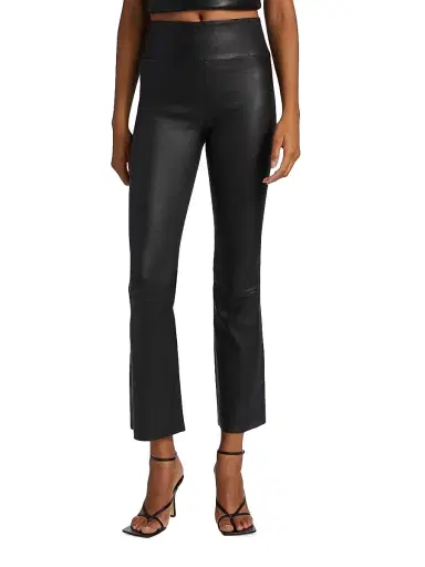 Sprwmn Women's Leather Flare Ankle Leggings | Thumbnail 3 Sprwmn Women's Leather Flare Ankle Leggings | Thumbnail 3