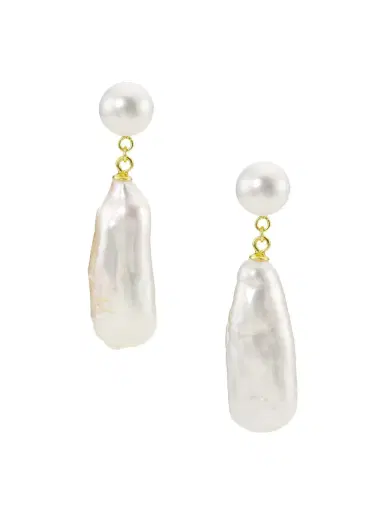 Shashi Women's Romy 14K Gold-Plated & Freshwater Pearl Drop Earrings - Pearl | Thumbnail 3 Shashi Women's Romy 14K Gold-Plated & Freshwater Pearl Drop Earrings - Pearl | Thumbnail 3
