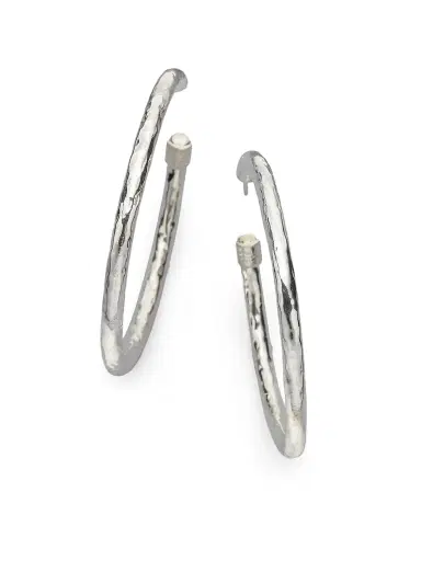 Ippolita Women's Classico Sterling Silver Hammered Hoop Earrings - Silver | Thumbnail 1 Ippolita Women's Classico Sterling Silver Hammered Hoop Earrings - Silver | Thumbnail 1