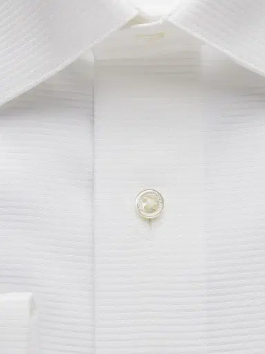 David Donahue Men's Trim-Fit Horizontal Rib Formal Shirt - White | Thumbnail 3 David Donahue Men's Trim-Fit Horizontal Rib Formal Shirt - White | Thumbnail 3
