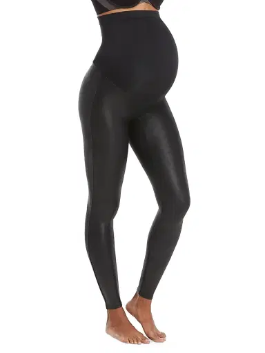 Spanx Women's Mama Maternity Faux Leather Leggings - Very Black | Thumbnail 2 Spanx Women's Mama Maternity Faux Leather Leggings - Very Black | Thumbnail 2