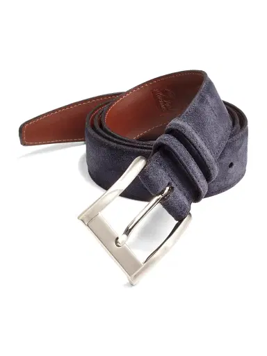 Saks Fifth Avenue Men's COLLECTION Suede Belt - Navy | Thumbnail 1 Saks Fifth Avenue Men's COLLECTION Suede Belt - Navy | Thumbnail 1