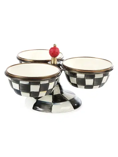 MacKenzie-Childs Courtly Check Enamel Triplicity | Thumbnail 1 MacKenzie-Childs Courtly Check Enamel Triplicity | Thumbnail 1