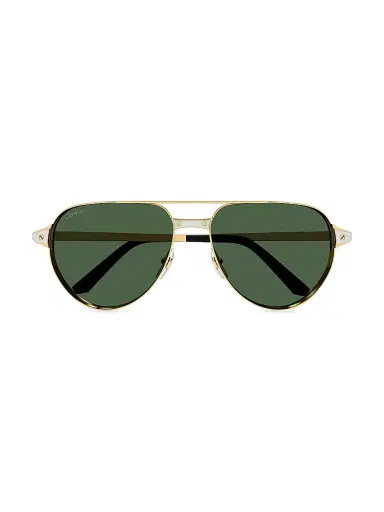 Cartier Men's Santos Evolution 59MM Pilot Sunglasses - Gold | Thumbnail 2 Cartier Men's Santos Evolution 59MM Pilot Sunglasses - Gold | Thumbnail 2