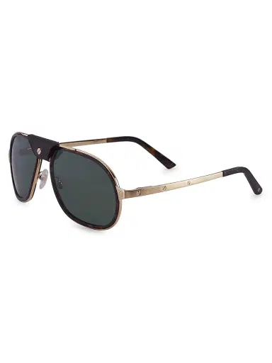 Cartier Men's Core Range 57MM Aviator Sunglasses - Havana Gold Green | Thumbnail 1 Cartier Men's Core Range 57MM Aviator Sunglasses - Havana Gold Green | Thumbnail 1