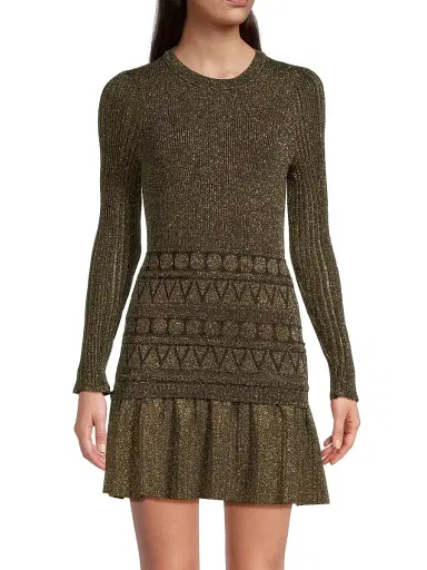 Milly Women's Solene Metallic Ruffle Minidress - Gold | Thumbnail 3 Milly Women's Solene Metallic Ruffle Minidress - Gold | Thumbnail 3