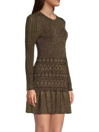 Milly Women's Solene Metallic Ruffle Minidress - Gold | Thumbnail 4 Milly Women's Solene Metallic Ruffle Minidress - Gold | Thumbnail 4