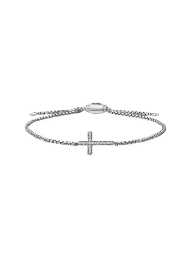 David Yurman Women's Petite Pavé Cross Chain Bracelet in Sterling Silver with Diamonds, 1.7mm | Thumbnail 1 David Yurman Women's Petite Pavé Cross Chain Bracelet in Sterling Silver with Diamonds, 1.7mm | Thumbnail 1
