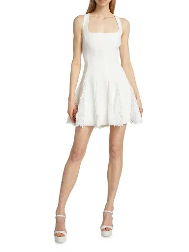 Milly Women's Ariel Cady 3D Lace Minidress - Ecru | Thumbnail 2 Milly Women's Ariel Cady 3D Lace Minidress - Ecru | Thumbnail 2