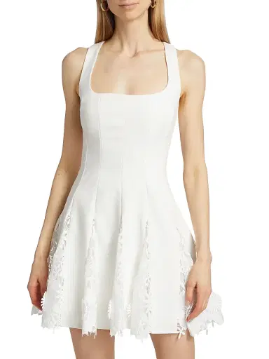 Milly Women's Ariel Cady 3D Lace Minidress - Ecru | Thumbnail 3 Milly Women's Ariel Cady 3D Lace Minidress - Ecru | Thumbnail 3
