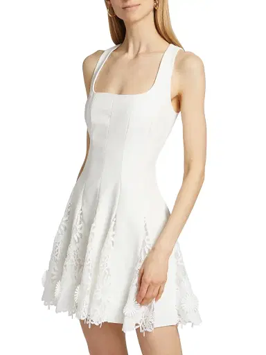 Milly Women's Ariel Cady 3D Lace Minidress - Ecru | Thumbnail 4 Milly Women's Ariel Cady 3D Lace Minidress - Ecru | Thumbnail 4