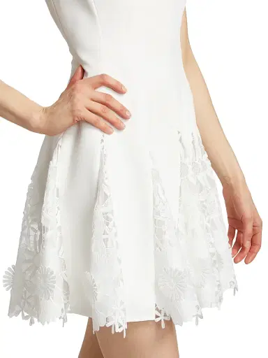 Milly Women's Ariel Cady 3D Lace Minidress - Ecru | Thumbnail 6 Milly Women's Ariel Cady 3D Lace Minidress - Ecru | Thumbnail 6