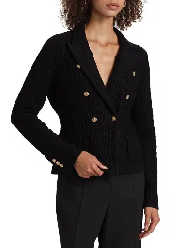Milly Women's Kimmie Textured Knit Blazer - Black | Thumbnail 3 Milly Women's Kimmie Textured Knit Blazer - Black | Thumbnail 3