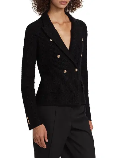 Milly Women's Kimmie Textured Knit Blazer - Black | Thumbnail 4 Milly Women's Kimmie Textured Knit Blazer - Black | Thumbnail 4