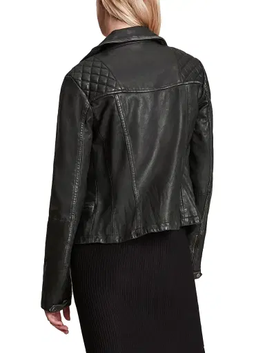 AllSaints Women's Cargo Leather Biker Jacket - Black Grey - Size 2 | Thumbnail 5 AllSaints Women's Cargo Leather Biker Jacket - Black Grey - Size 2 | Thumbnail 5