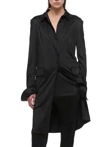 Helmut Lang Women's Long Single-Breasted Jacket | Thumbnail 3 Helmut Lang Women's Long Single-Breasted Jacket | Thumbnail 3