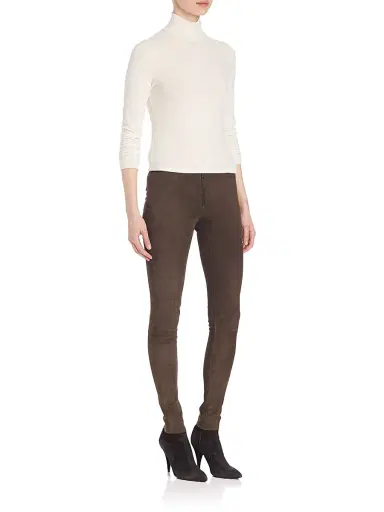 ALICE + OLIVIA Women's Suede Legging Pants - Black | Thumbnail 2 ALICE + OLIVIA Women's Suede Legging Pants - Black | Thumbnail 2