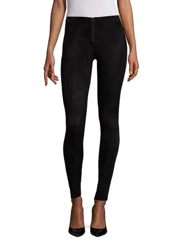 ALICE + OLIVIA Women's Suede Legging Pants - Black | Thumbnail 3 ALICE + OLIVIA Women's Suede Legging Pants - Black | Thumbnail 3