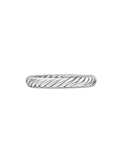 David Yurman Women's Petite Pavé Stack Ring with Diamonds - Sterling Silver | Thumbnail 5 David Yurman Women's Petite Pavé Stack Ring with Diamonds - Sterling Silver | Thumbnail 5