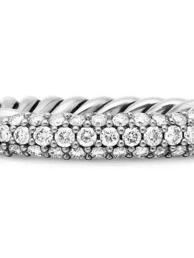 David Yurman Women's Petite Pavé Stack Ring with Diamonds - Sterling Silver | Thumbnail 6 David Yurman Women's Petite Pavé Stack Ring with Diamonds - Sterling Silver | Thumbnail 6