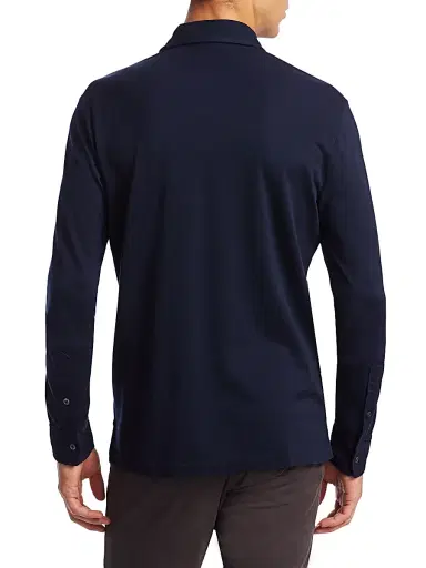 Ralph Lauren Purple Label Men's Washed Non-Logo Long Sleeve Polo - White | Thumbnail 5 Ralph Lauren Purple Label Men's Washed Non-Logo Long Sleeve Polo - White | Thumbnail 5