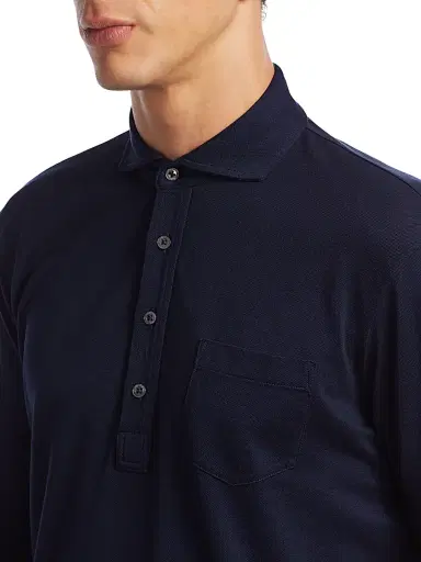 Ralph Lauren Purple Label Men's Washed Non-Logo Long Sleeve Polo - White | Thumbnail 6 Ralph Lauren Purple Label Men's Washed Non-Logo Long Sleeve Polo - White | Thumbnail 6