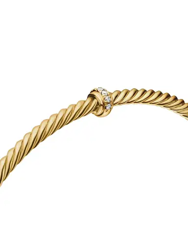 David Yurman Women's Cable 18K Gold & Diamond Station Cuff Bracelet - Gold | Thumbnail 6 David Yurman Women's Cable 18K Gold & Diamond Station Cuff Bracelet - Gold | Thumbnail 6