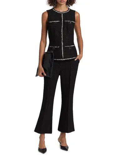 Milly Women's Betsy Bouclé Pants - Black | Thumbnail 2 Milly Women's Betsy Bouclé Pants - Black | Thumbnail 2