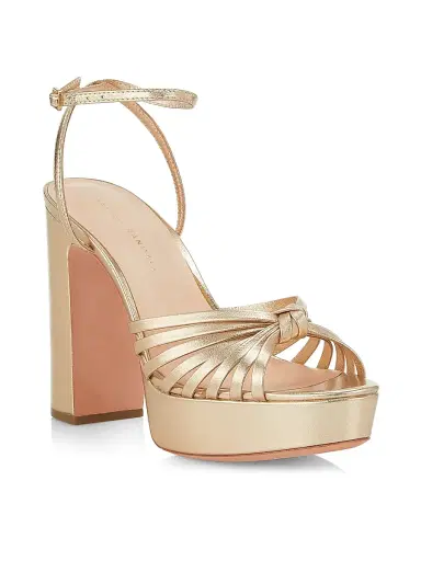 Loeffler Randall Women's Rivka 120MM Metallic Leather Knot Platform Sandals - Champagne - Size 12 | Thumbnail 2 Loeffler Randall Women's Rivka 120MM Metallic Leather Knot Platform Sandals - Champagne - Size 12 | Thumbnail 2