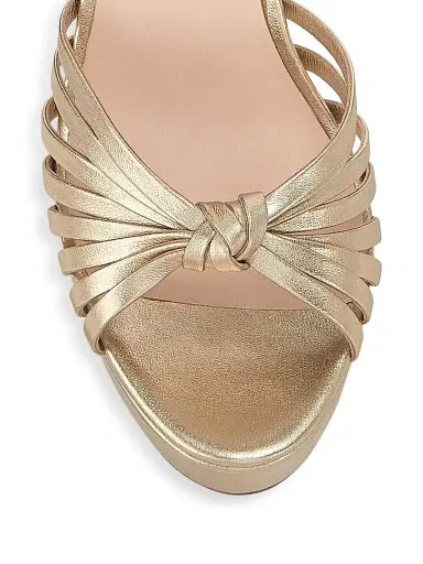 Loeffler Randall Women's Rivka 120MM Metallic Leather Knot Platform Sandals - Champagne - Size 12 | Thumbnail 4 Loeffler Randall Women's Rivka 120MM Metallic Leather Knot Platform Sandals - Champagne - Size 12 | Thumbnail 4
