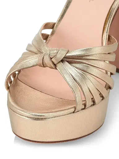 Loeffler Randall Women's Rivka 120MM Metallic Leather Knot Platform Sandals - Champagne - Size 12 | Thumbnail 6 Loeffler Randall Women's Rivka 120MM Metallic Leather Knot Platform Sandals - Champagne - Size 12 | Thumbnail 6