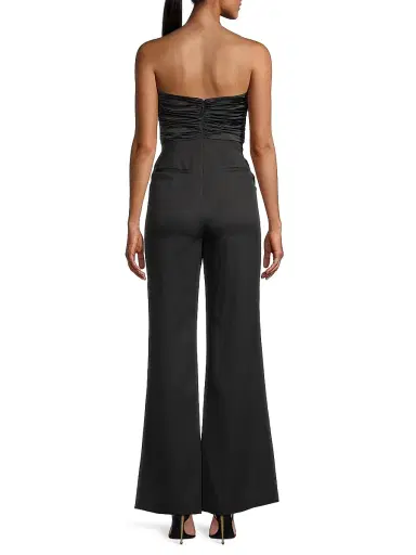 Milly Women's Saoirse Ruched Cady Flared Jumpsuit - Black | Thumbnail 5 Milly Women's Saoirse Ruched Cady Flared Jumpsuit - Black | Thumbnail 5