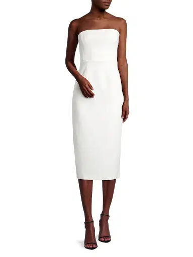 Milly Women's Traci Cady Strapless Midi-Dress - Ecru | Thumbnail 2 Milly Women's Traci Cady Strapless Midi-Dress - Ecru | Thumbnail 2