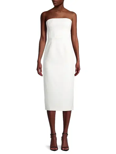 Milly Women's Traci Cady Strapless Midi-Dress - Ecru | Thumbnail 3 Milly Women's Traci Cady Strapless Midi-Dress - Ecru | Thumbnail 3