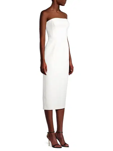 Milly Women's Traci Cady Strapless Midi-Dress - Ecru | Thumbnail 4 Milly Women's Traci Cady Strapless Midi-Dress - Ecru | Thumbnail 4