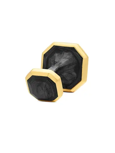 David Yurman Men's Forged Carbon Cufflinks in 18K Yellow Gold, 15.5MM - Forged Carbon | Thumbnail 5 David Yurman Men's Forged Carbon Cufflinks in 18K Yellow Gold, 15.5MM - Forged Carbon | Thumbnail 5