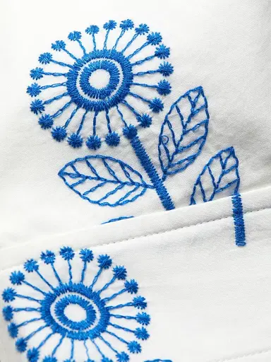 Milly Women's Poppy-Embroidered Cotton Bralette Top - White Blue | Thumbnail 7 Milly Women's Poppy-Embroidered Cotton Bralette Top - White Blue | Thumbnail 7