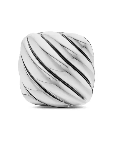 David Yurman Men's Sculpted Cable Cushion Cufflinks in Sterling Silver, 17mm | Thumbnail 4 David Yurman Men's Sculpted Cable Cushion Cufflinks in Sterling Silver, 17mm | Thumbnail 4
