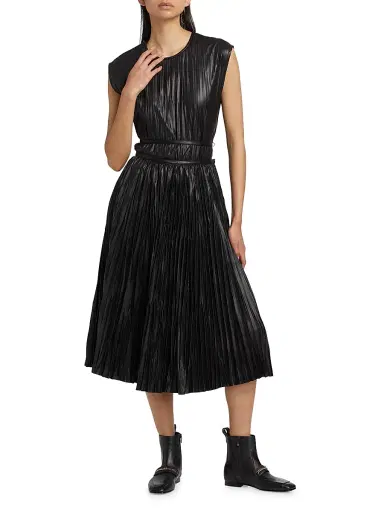 Proenza Schouler White Label Women's Rosalyn Faux Leather Midi-Skirt - Black | Thumbnail 2 Proenza Schouler White Label Women's Rosalyn Faux Leather Midi-Skirt - Black | Thumbnail 2