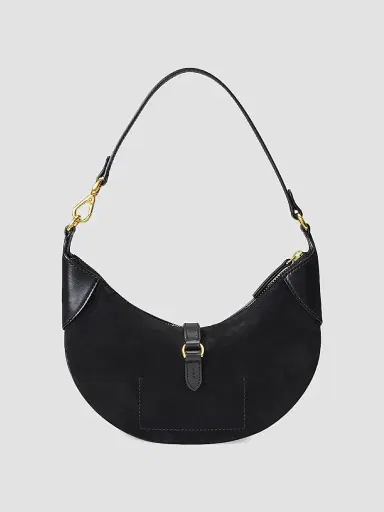 Polo Ralph Lauren Women's Mini ID Suede & Leather Shoulder Bag - Black | Thumbnail 4 Polo Ralph Lauren Women's Mini ID Suede & Leather Shoulder Bag - Black | Thumbnail 4