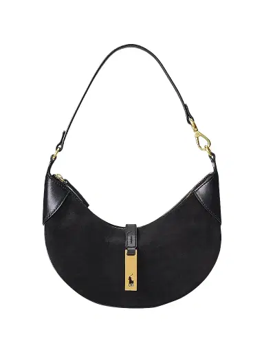 Polo Ralph Lauren Women's Mini ID Suede & Leather Shoulder Bag - Black | Thumbnail 1 Polo Ralph Lauren Women's Mini ID Suede & Leather Shoulder Bag - Black | Thumbnail 1